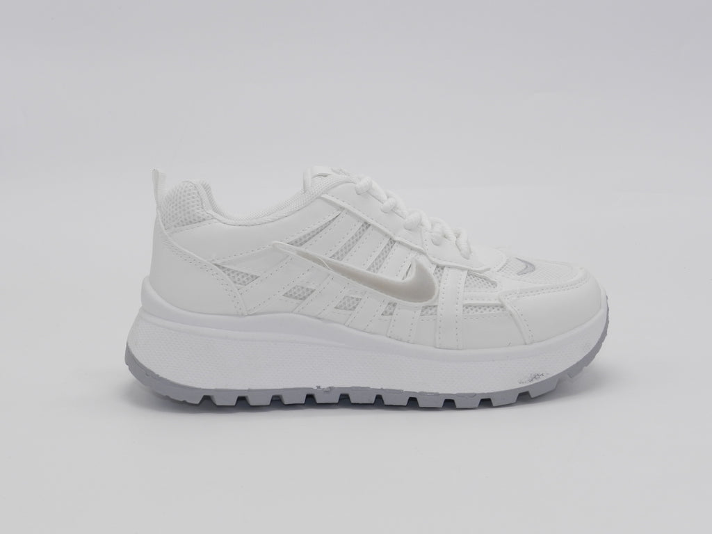 Women's Synthetic Lace-Up Sneaker — White
