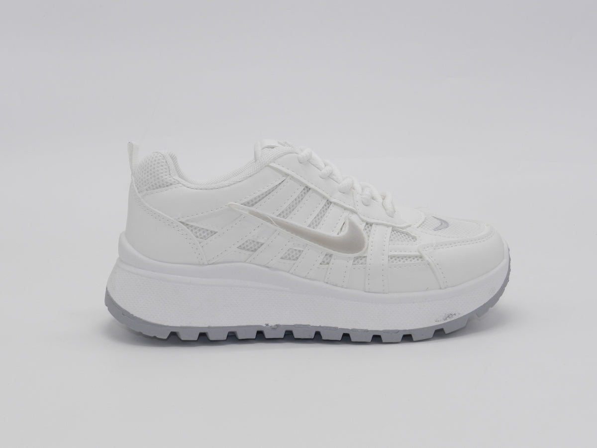 Women's Synthetic Lace-Up Sneaker — White