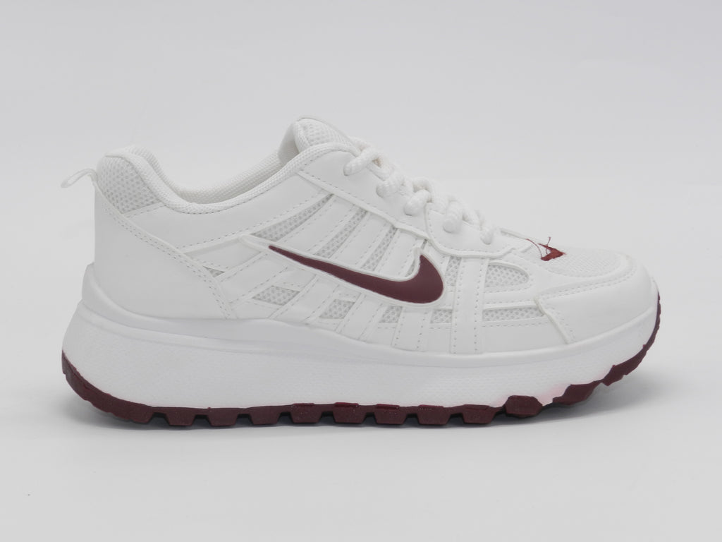 Women's Synthetic Lace-Up Sneaker — Burgundy