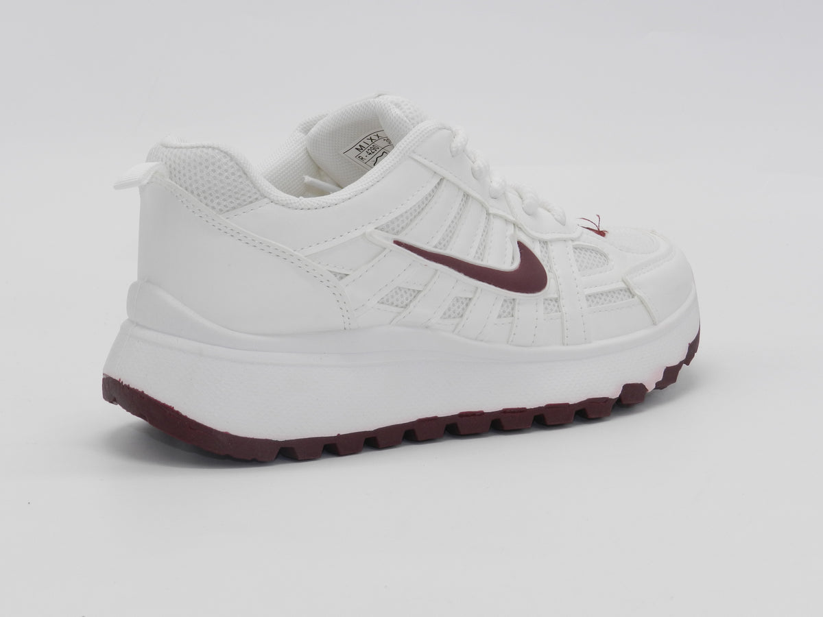 Women's Synthetic Lace-Up Sneaker — Burgundy