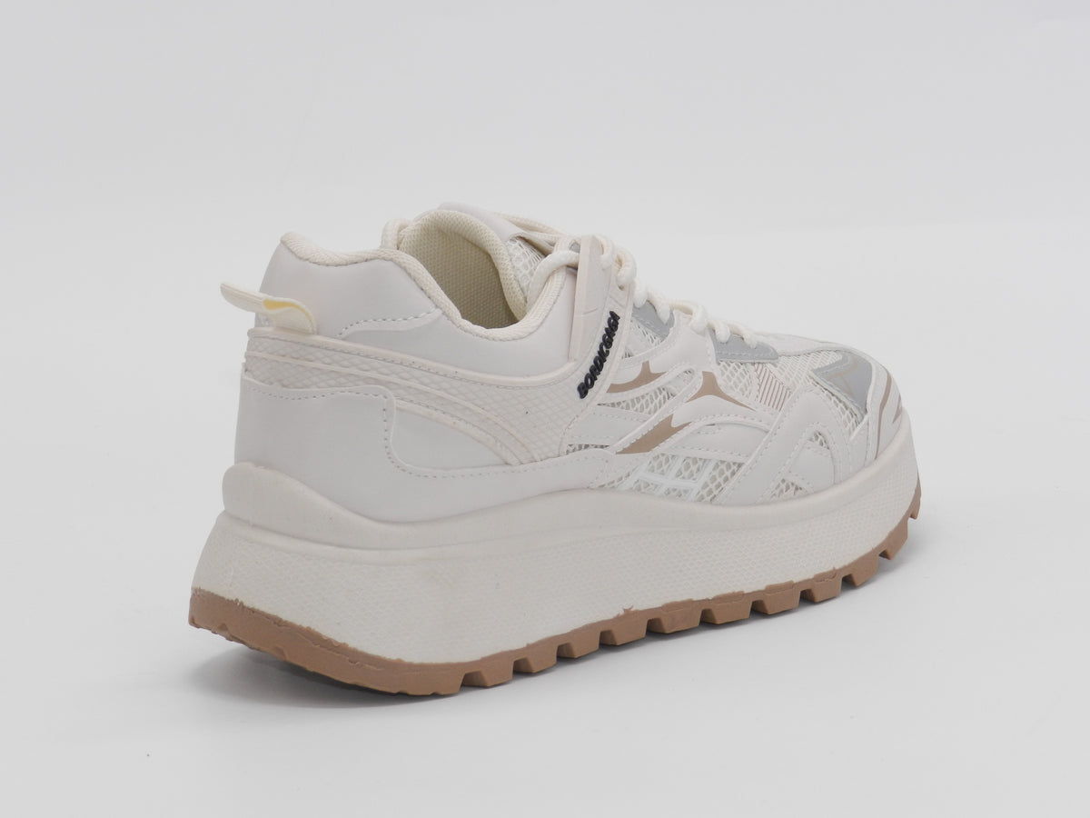 Women's Mesh Platform Sneaker — Beige