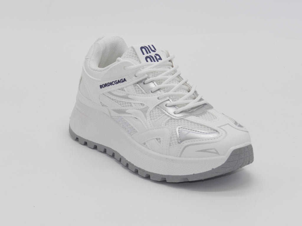 Women's Mesh Platform Sneaker — White