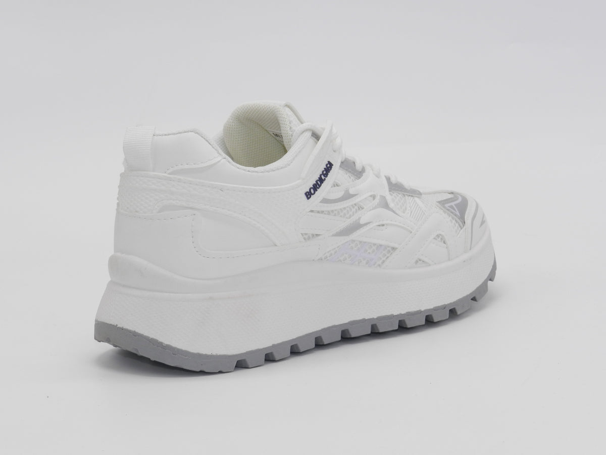Women's Mesh Platform Sneaker — White