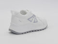 Women's Faux Leather Lace-Up Platform Sneakers — White/Grey