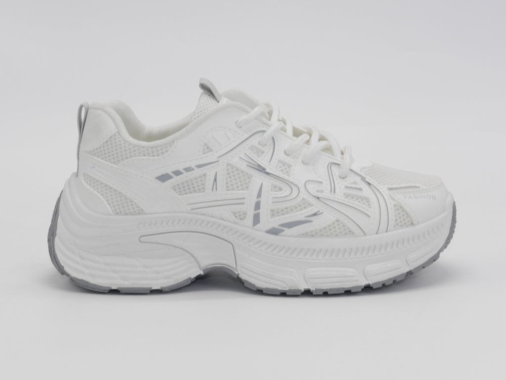 Women's Mesh Chunky Sneakers — White