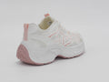 Women's Mesh Chunky Sneakers — White/Rose