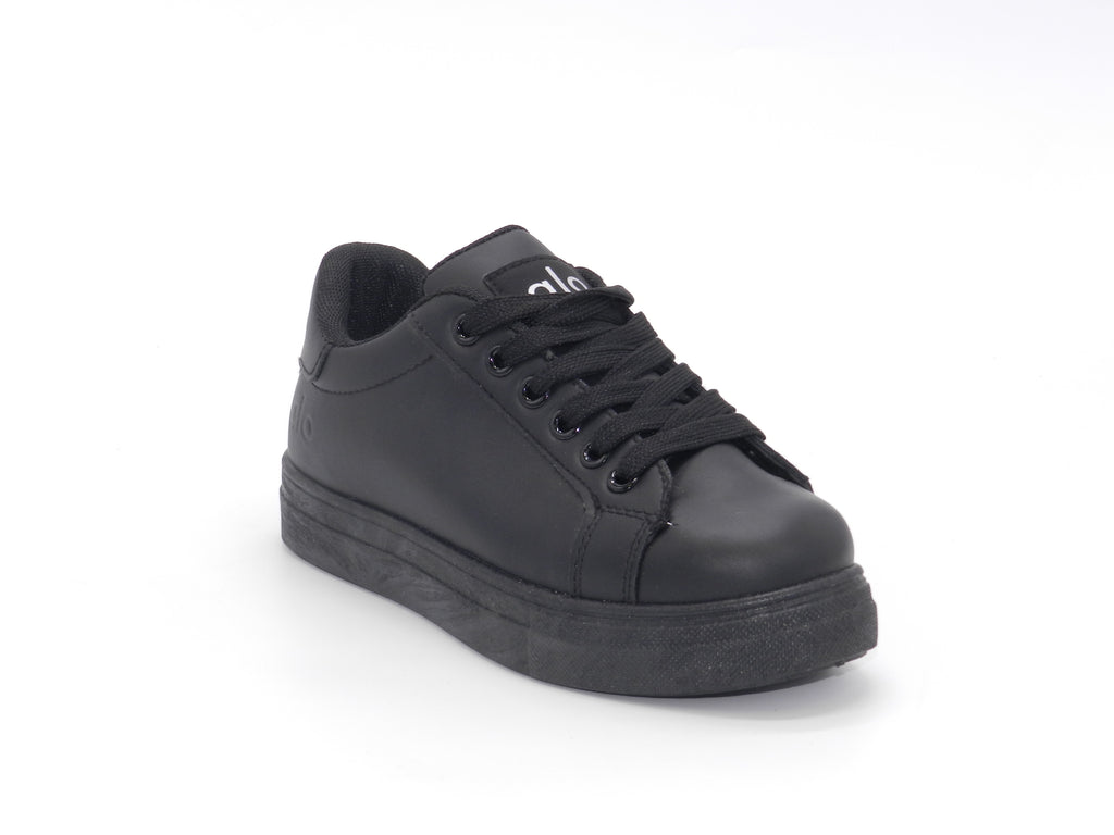 Women's Synthetic Low-Top Sneaker — Black