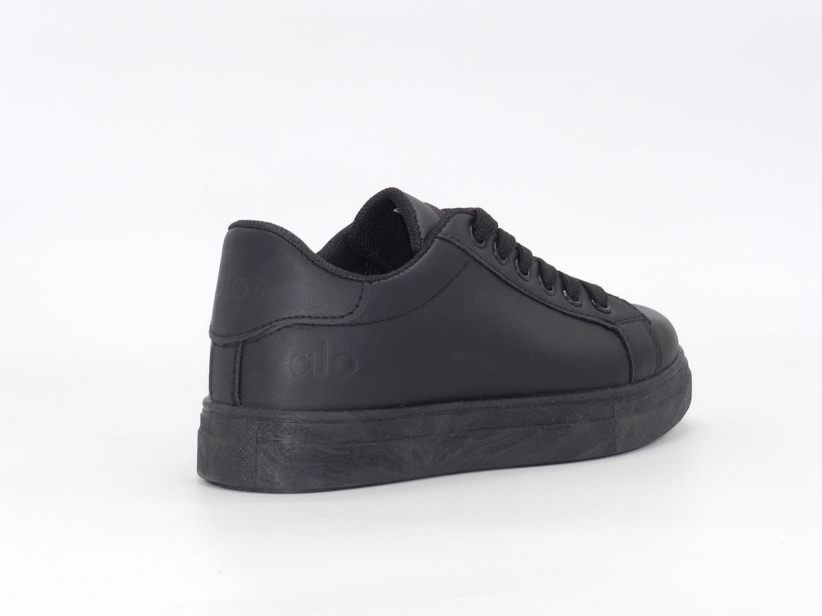 Women's Synthetic Low-Top Sneaker — Black