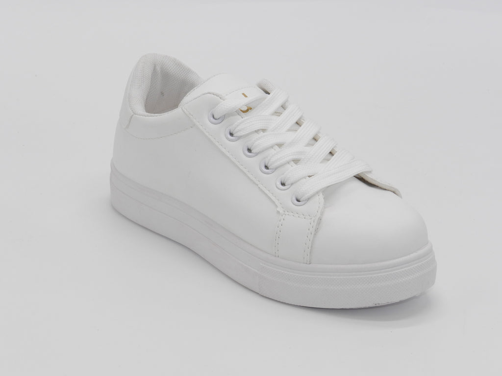 Women's Synthetic Low-Top Sneaker — White