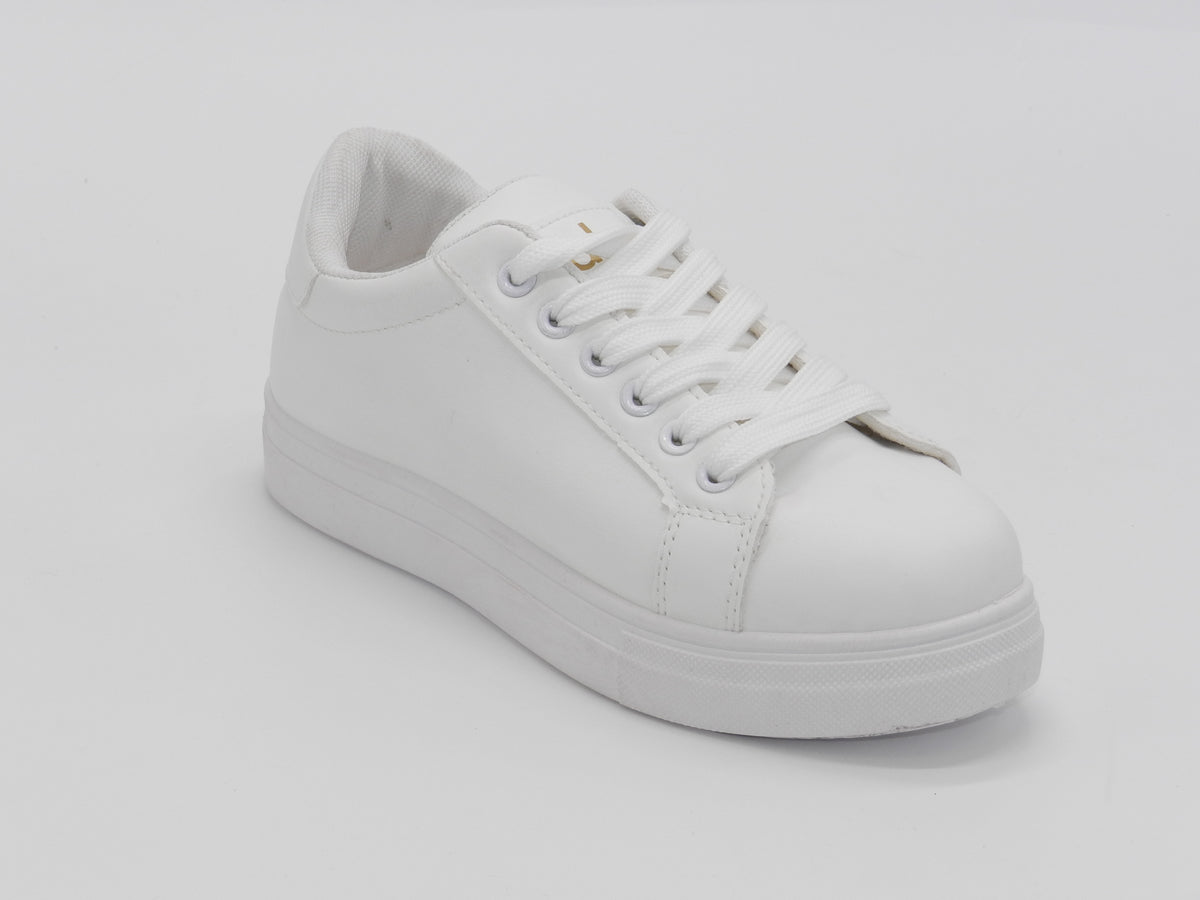 Women's Synthetic Low-Top Sneaker — White