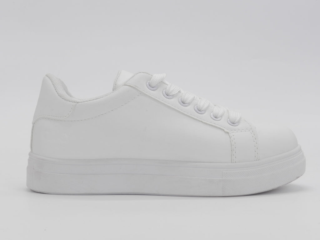 Women's Synthetic Low-Top Sneaker — White