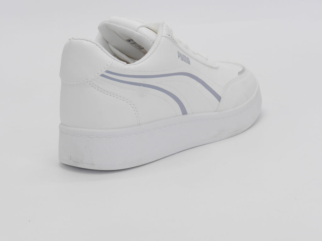 Women's Faux Leather Lace-Up Sneaker — White