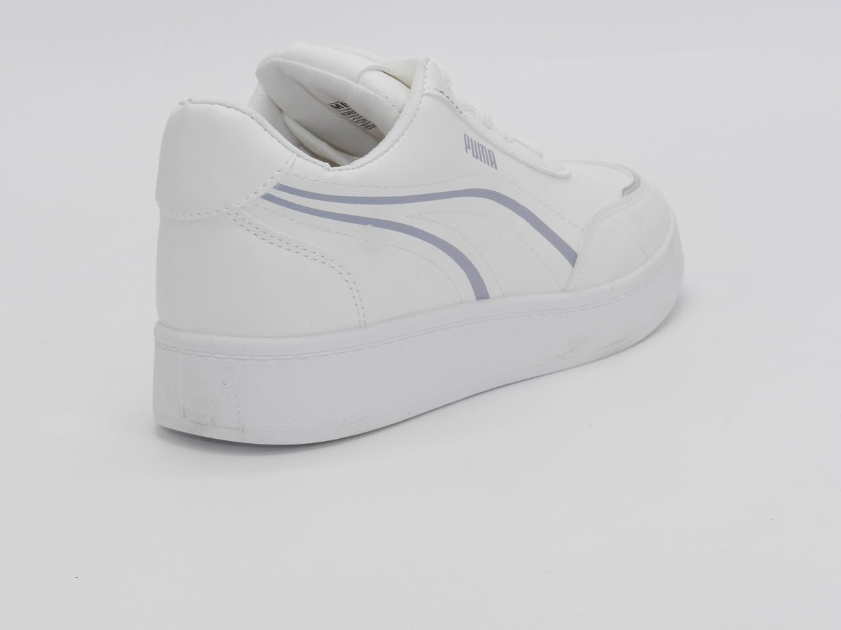 Women's Faux Leather Lace-Up Sneaker — White