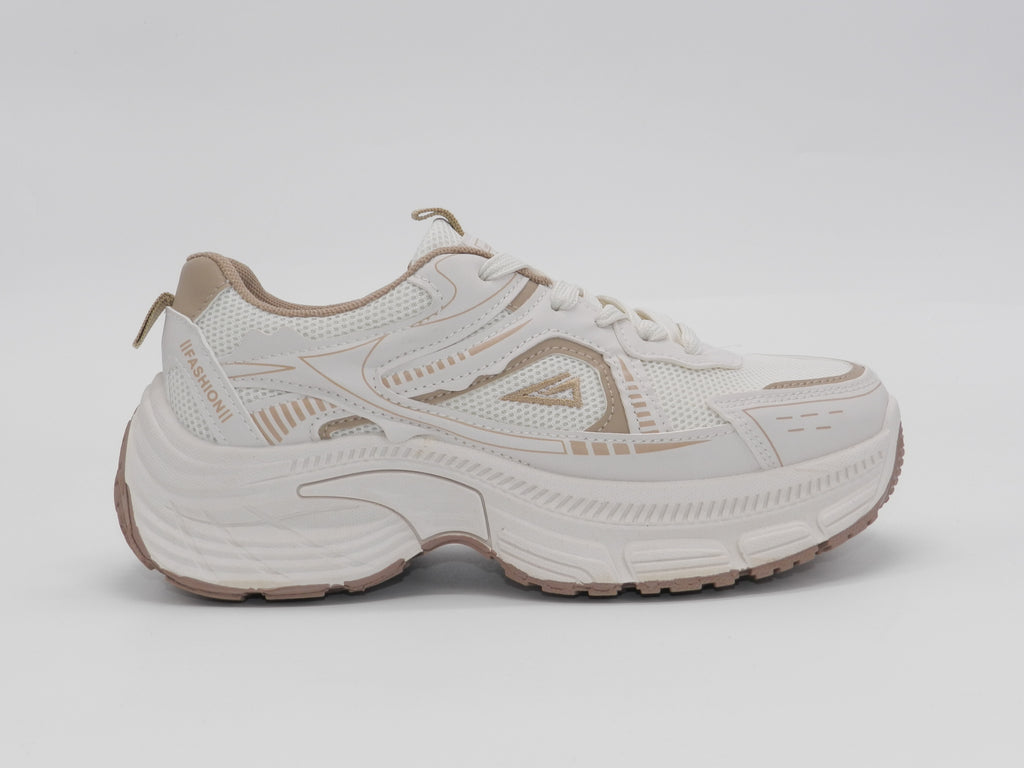 Women's Mesh Chunky Sneaker — Beige