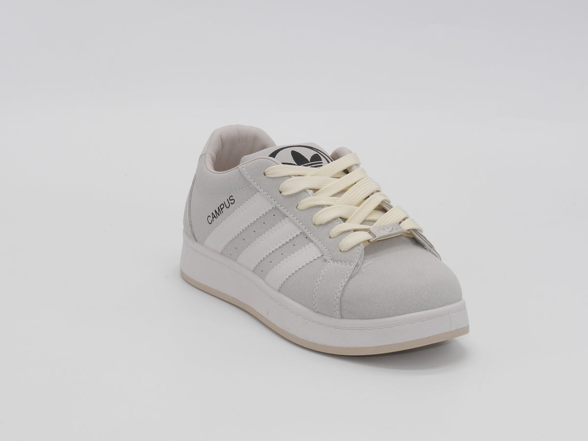 Women's Suede Low-Top Sneaker — Beige