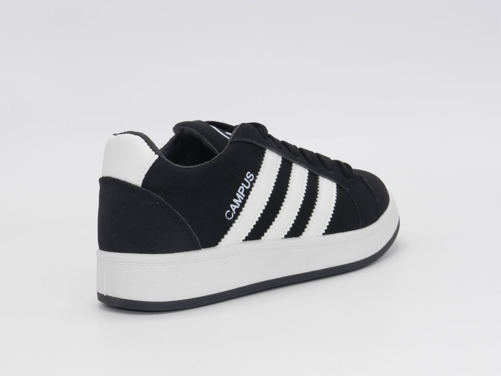 Women's Suede Low-Top Sneaker — Black