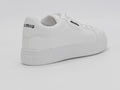 Women's Faux Leather Lace-Up Platform Sneaker — White/Black