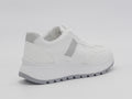 Women's Faux Leather Platform Sneaker — White