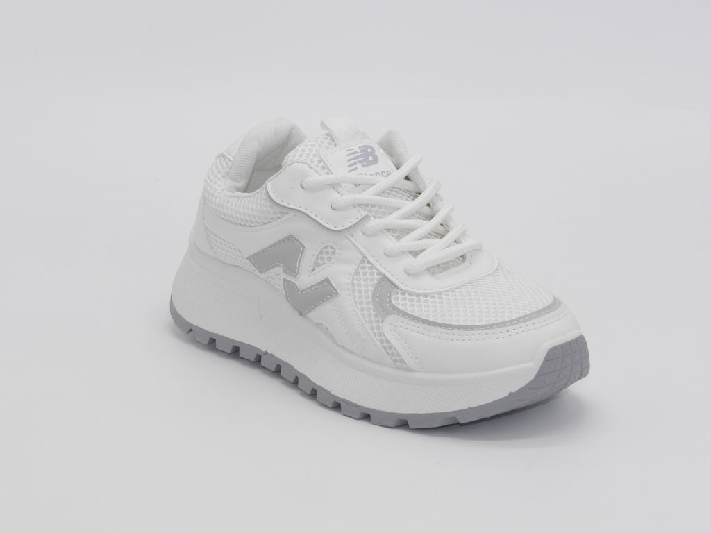 Women's Mesh Lace-Up Sneakers — White