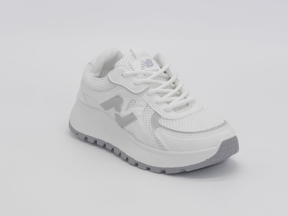 Women's Mesh Lace-Up Sneakers — White