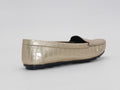 Women's Croc-Embossed Slip-On Loafer Flat — Gold