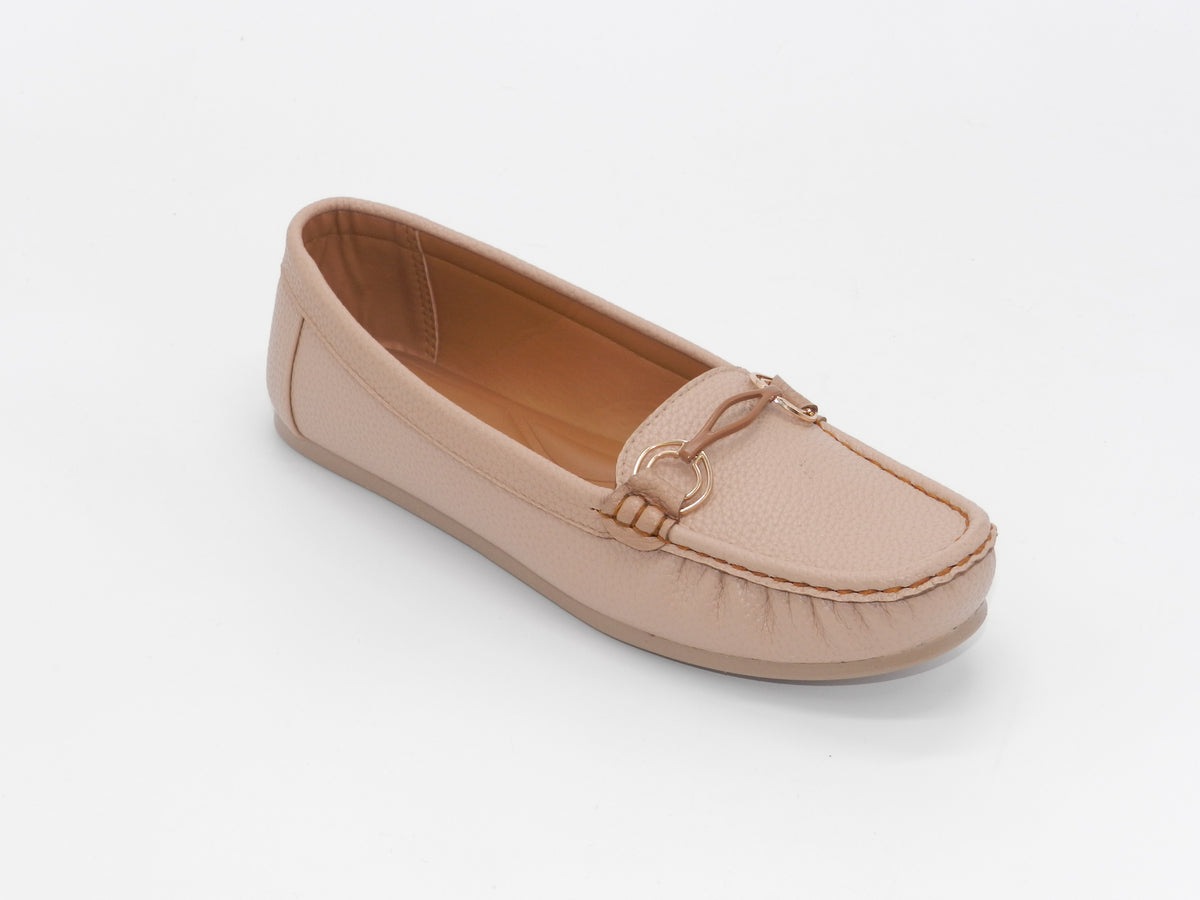 Women's Faux Leather Slip-On Loafer — Khaki