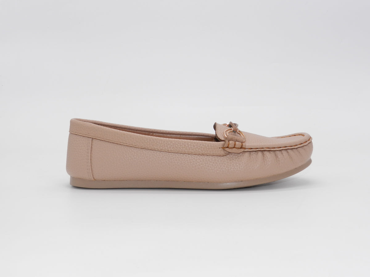 Women's Faux Leather Slip-On Loafer — Khaki