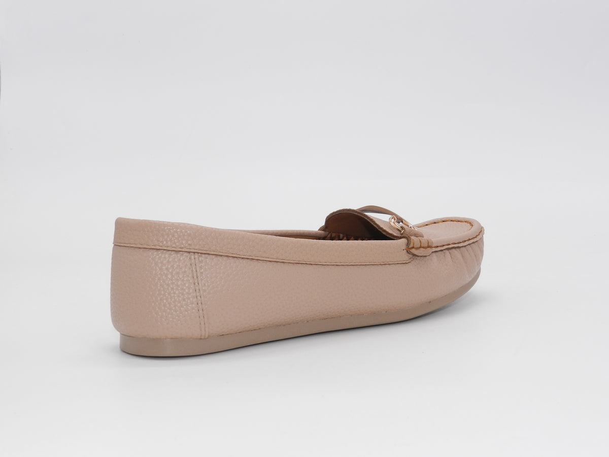 Women's Faux Leather Slip-On Loafer — Khaki