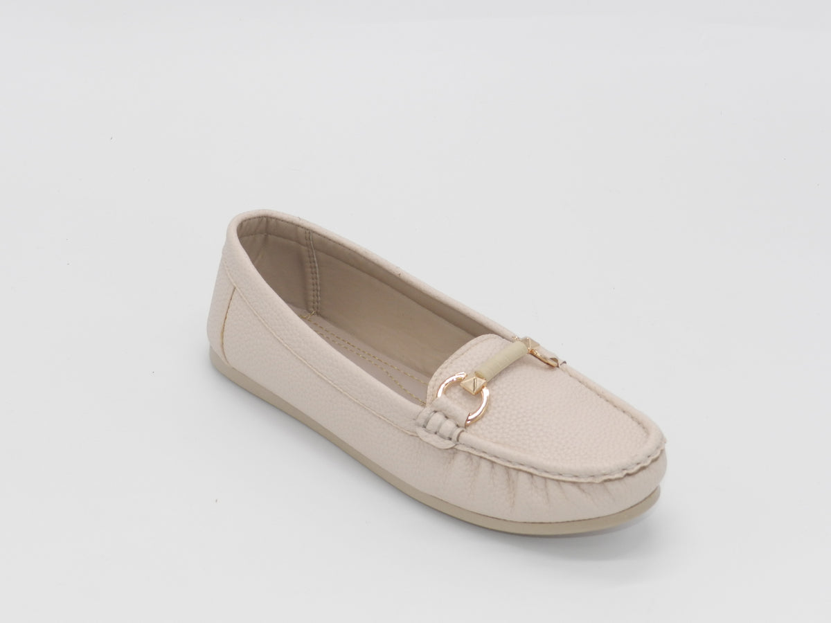 Women's Textured Slip-On Flat — Beige