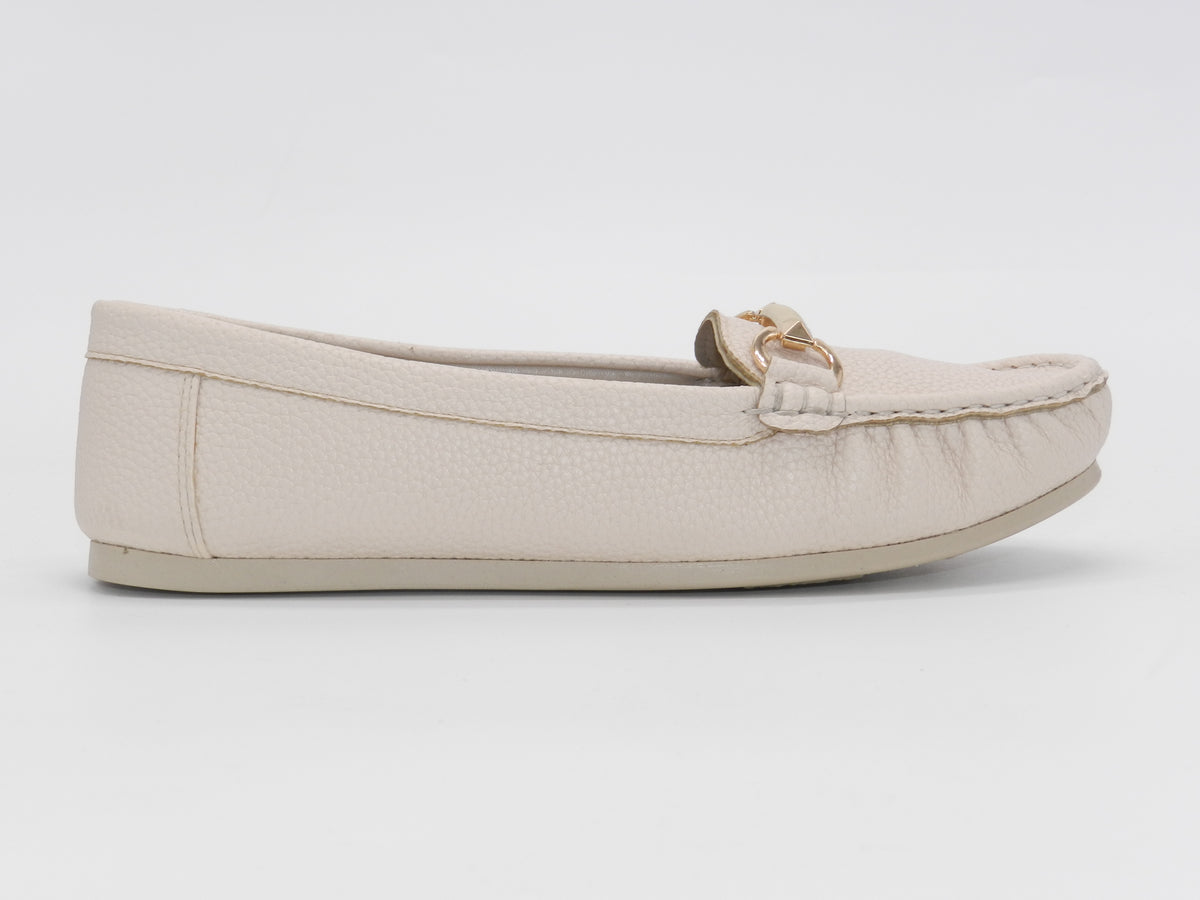 Women's Textured Slip-On Flat — Beige