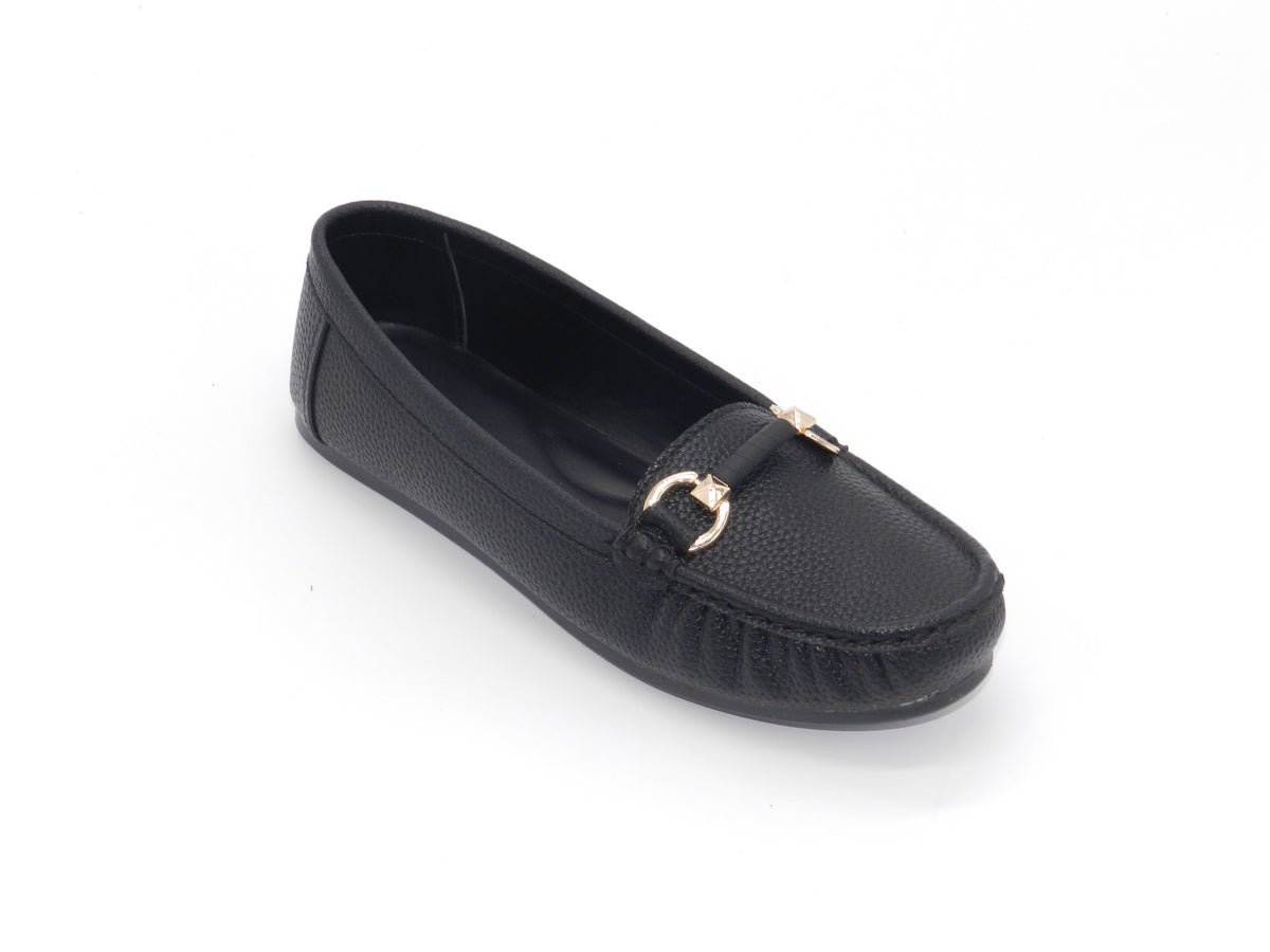 Women's Textured Slip-On Flat — Black