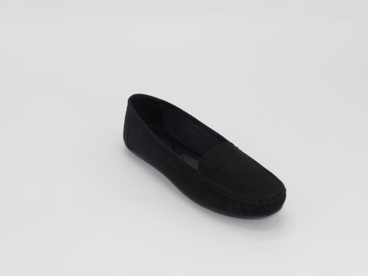 Women's Suede Slip-On Loafer — Suede Black