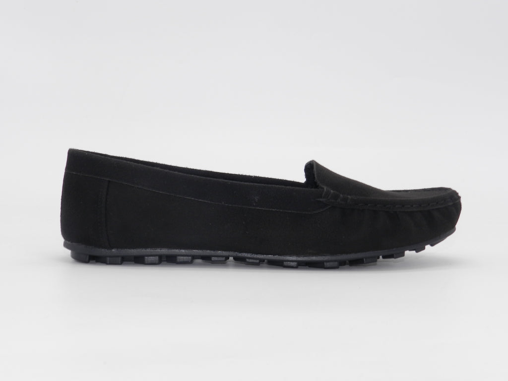 Women's Suede Slip-On Loafer — Suede Black