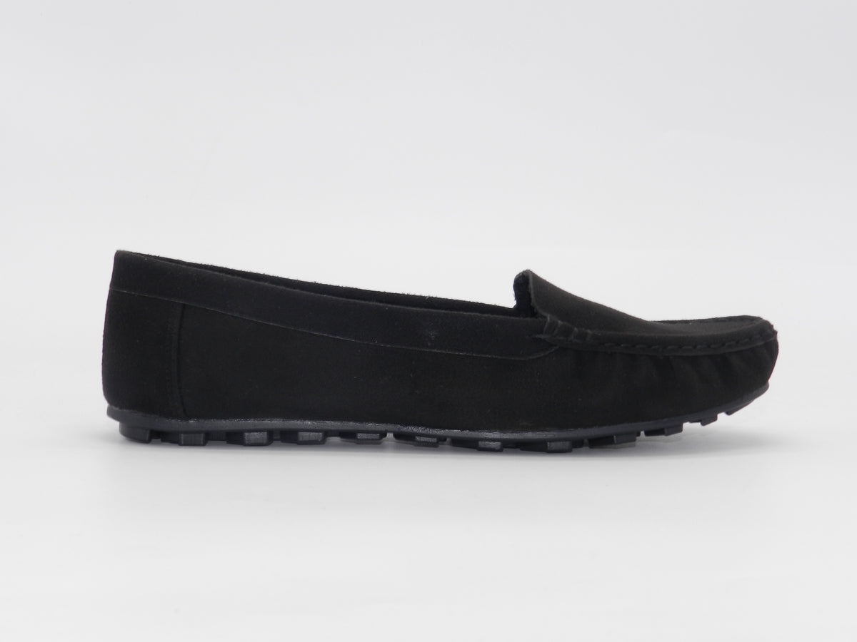 Women's Suede Slip-On Loafer — Suede Black