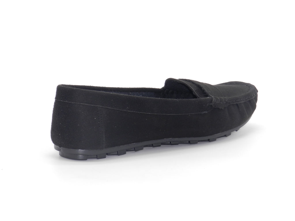 Women's Suede Slip-On Flat — Suede Black