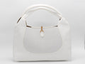 Women's Faux Leather Structured Hobo Bag — White