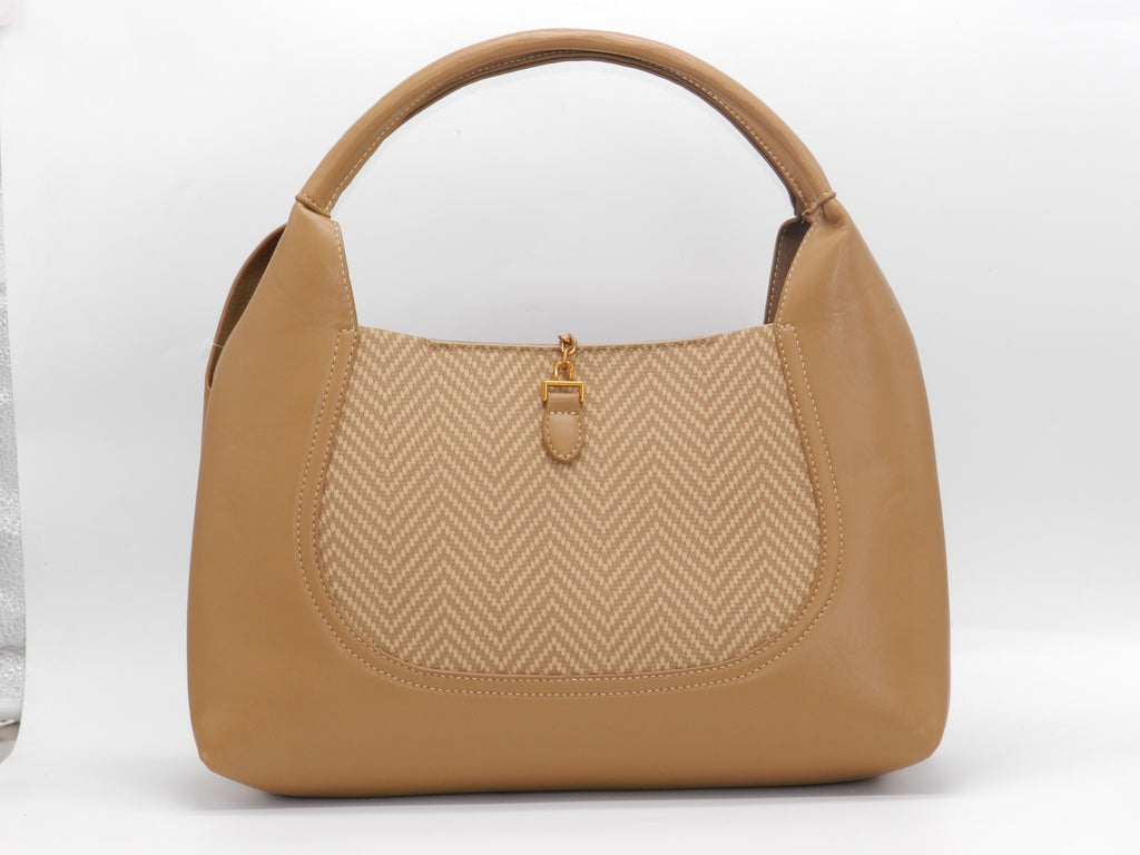 Women's Faux Leather Structured Hobo Bag — Khaki