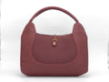 Women's Faux Leather Structured Hobo Bag — Burgundy