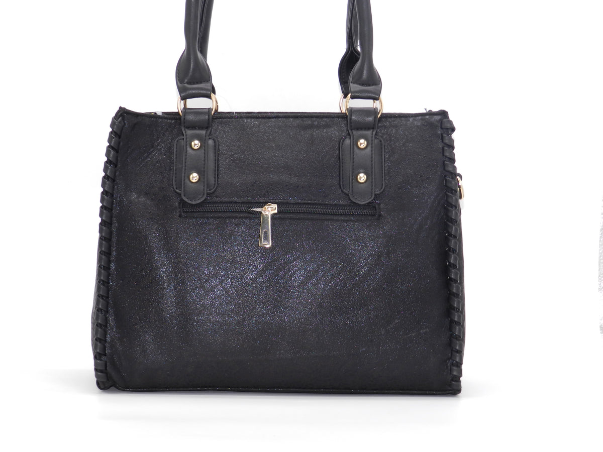 Women's Textured Tote Bag — Black