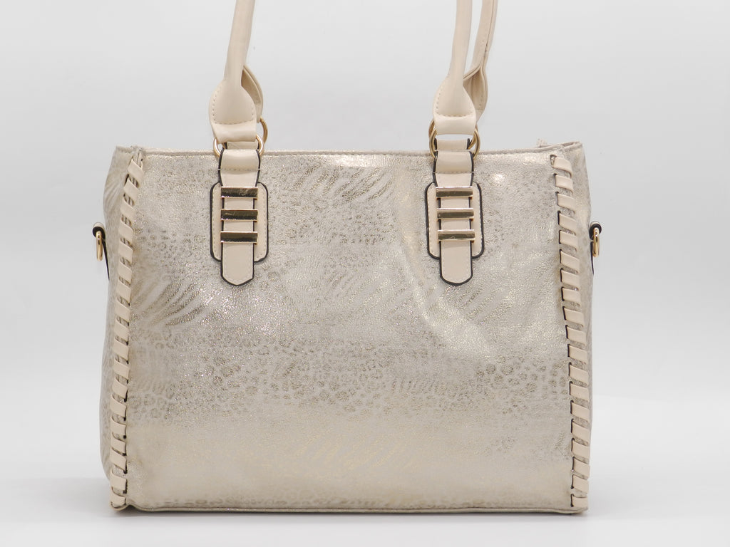Women's Textured Tote Bag — Gold