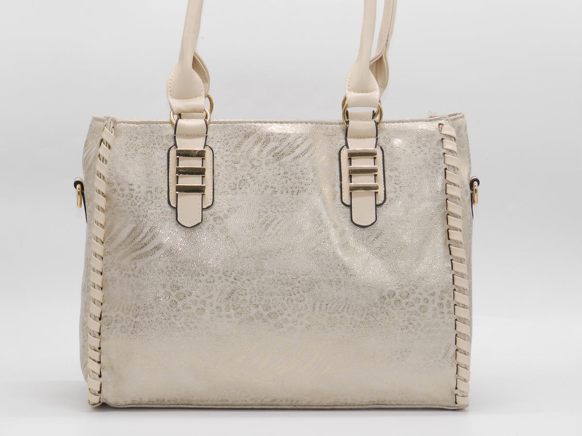 Women's Textured Tote Bag — Gold