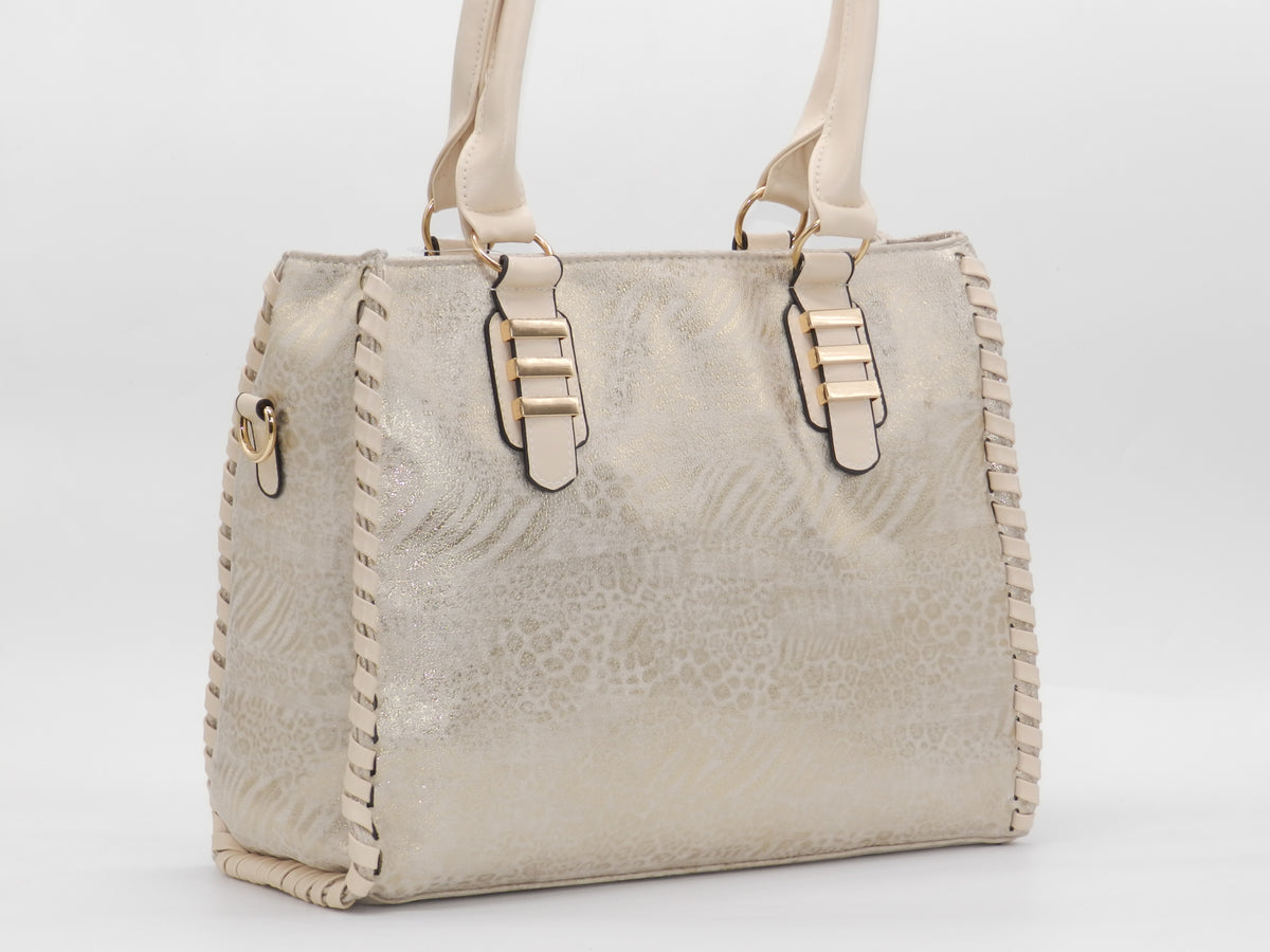 Women's Textured Tote Bag — Gold