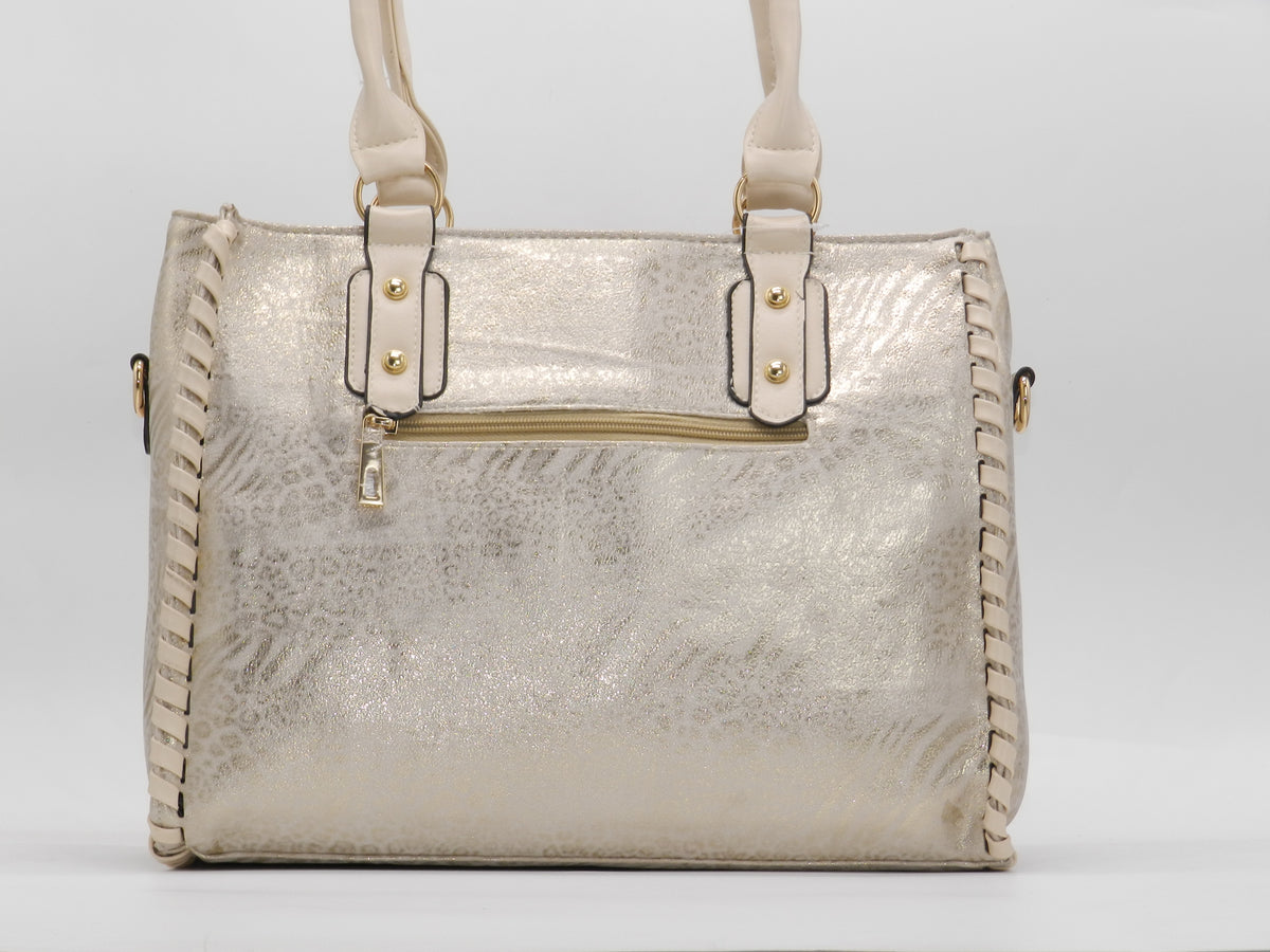 Women's Textured Tote Bag — Gold