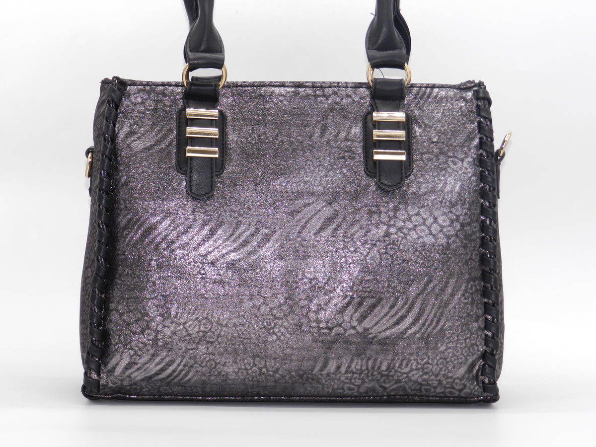 Women's Textured Tote Bag — Gunmetal