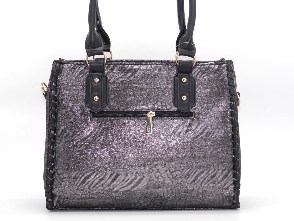 Women's Textured Tote Bag — Gunmetal