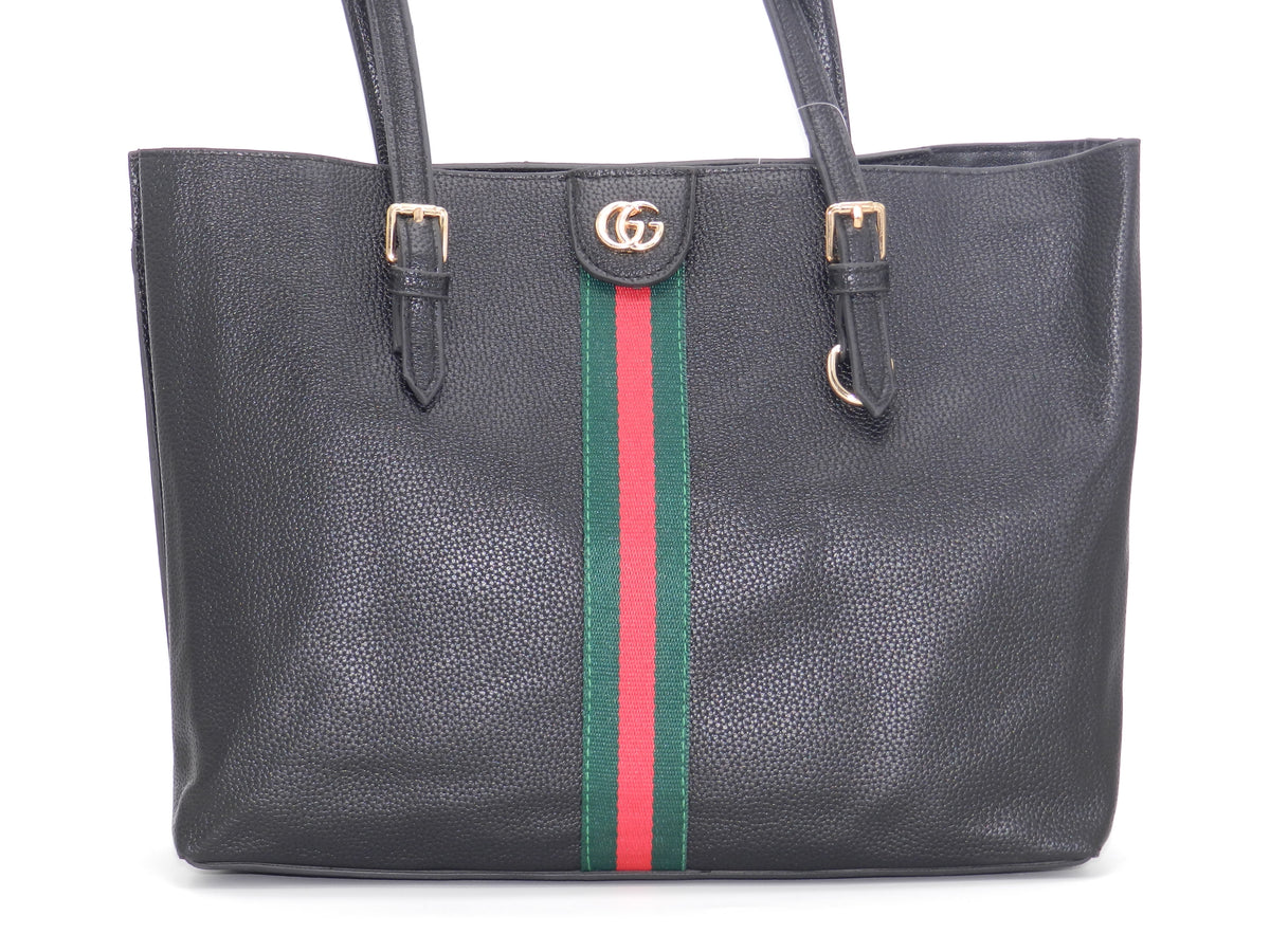 Women's Textured Tote Bag — Black
