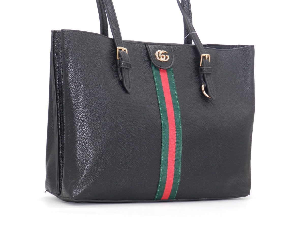 Women's Textured Tote Bag — Black