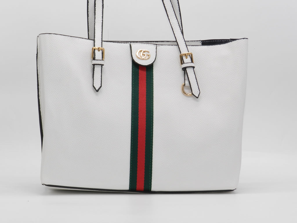 Women's Textured Tote Bag — White