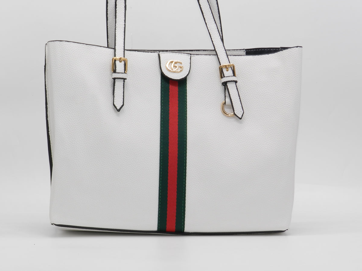 Women's Textured Tote Bag — White