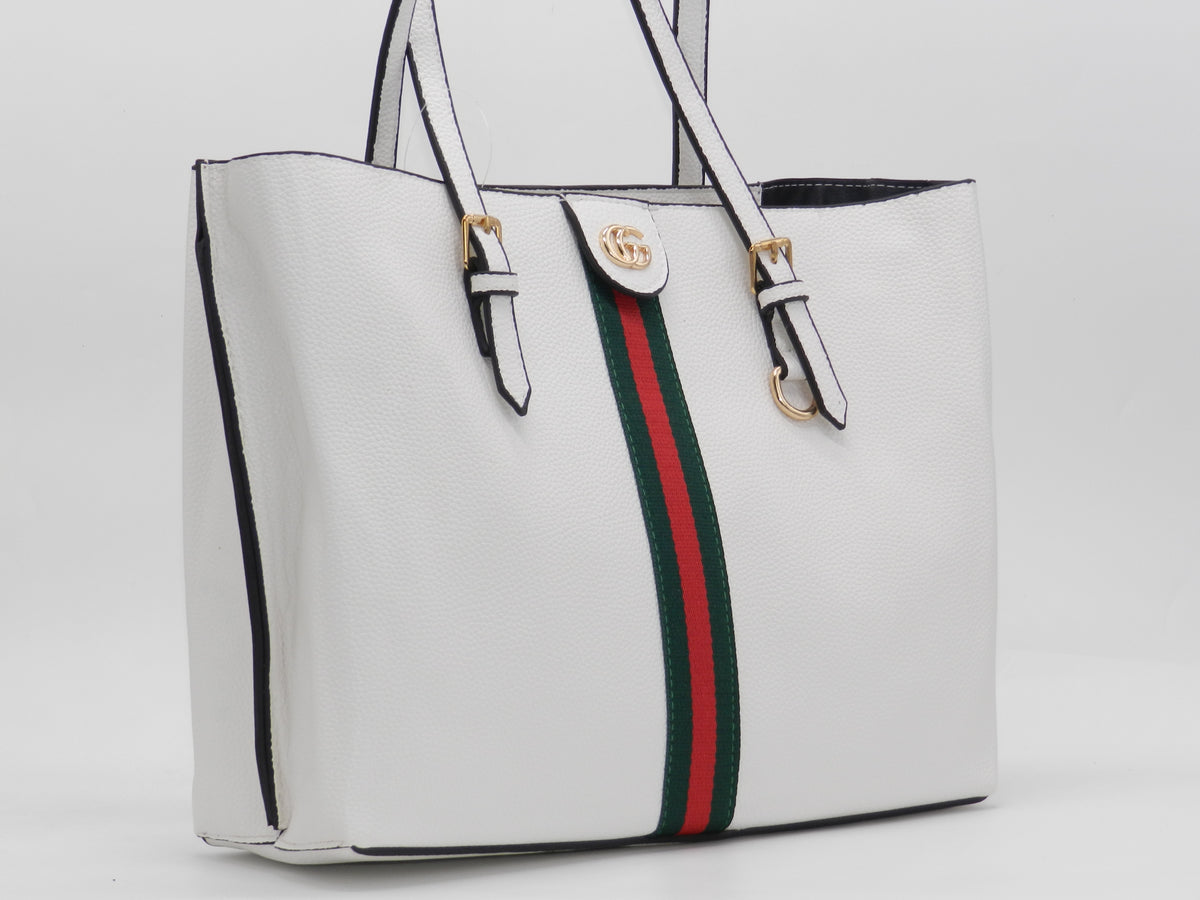 Women's Textured Tote Bag — White